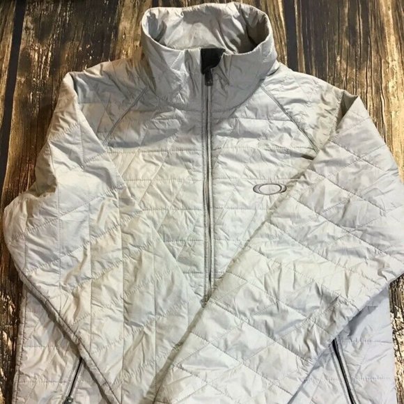 Oakley Womens Jacket White Zip Up Pockets - Picture 1 of 5